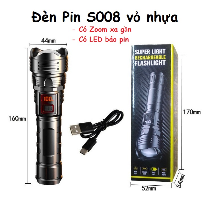 Đèn pin S008 có Zoom